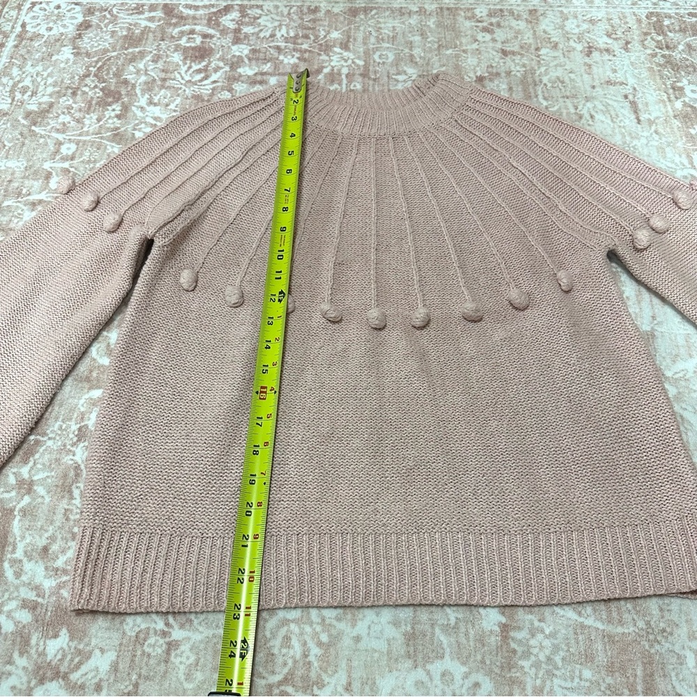 Blush Pink Pom Pom Balloon Sleeve Sweater - Picture 4 of 9